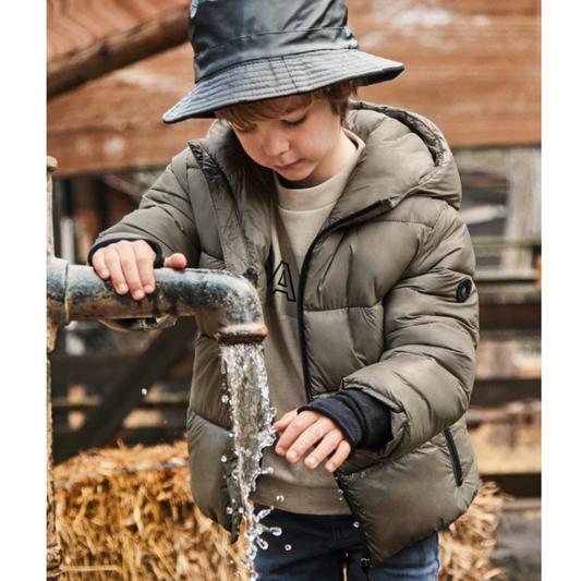 Mayoral - Boys Shiny Khaki Coat
