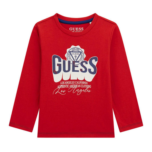 Guess - Red 3D Logo Boys Top