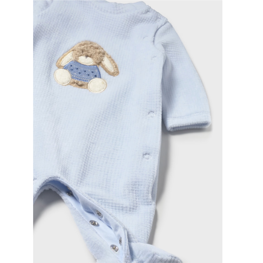 Mayoral - Newborn Light Blue Romper with Feet