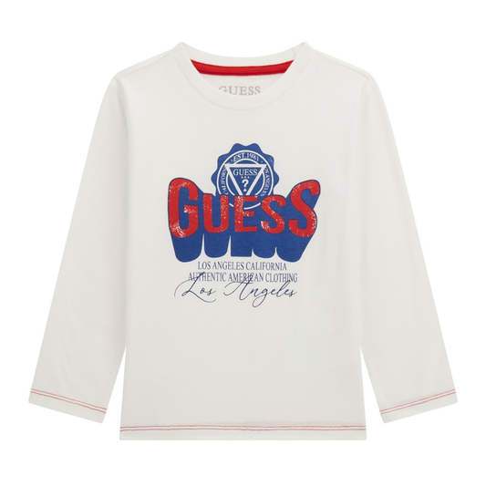 Guess - White 3D Logo Boys Top