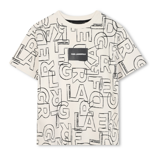 KARL LAGERFELD - Short Sleeve Beige Top