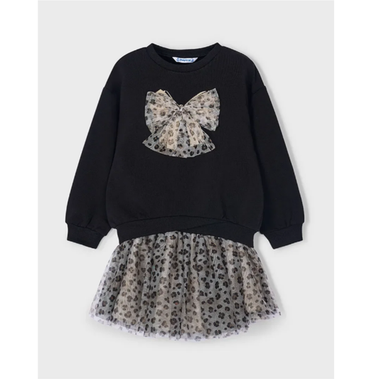 Mayoral - Sweatshirt & Animal Print Tutu Skirt
