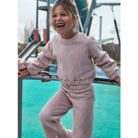 Mayoral - Girls Pink Quilted Tracksuit