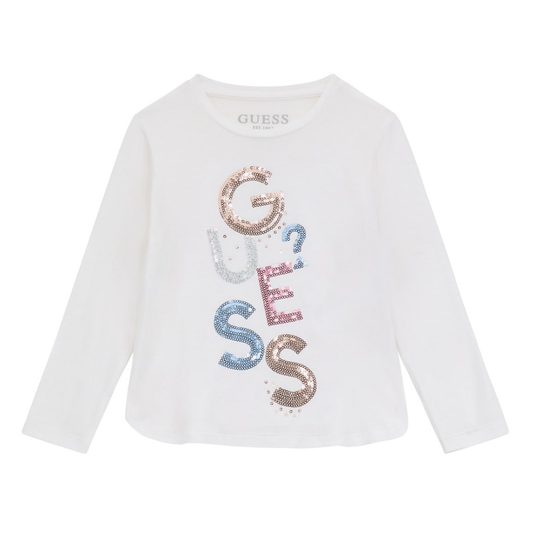 Guess - White Vertical Logo Top