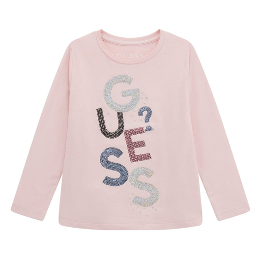 Guess - Pink Vertical Logo Top