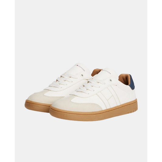 Tommy Hilfiger - Boys White Low Cut Lace Up Sneaker