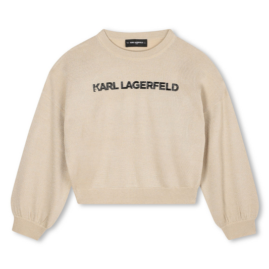 KARL LAGERFELD - Girls Shiny Gold Pullover