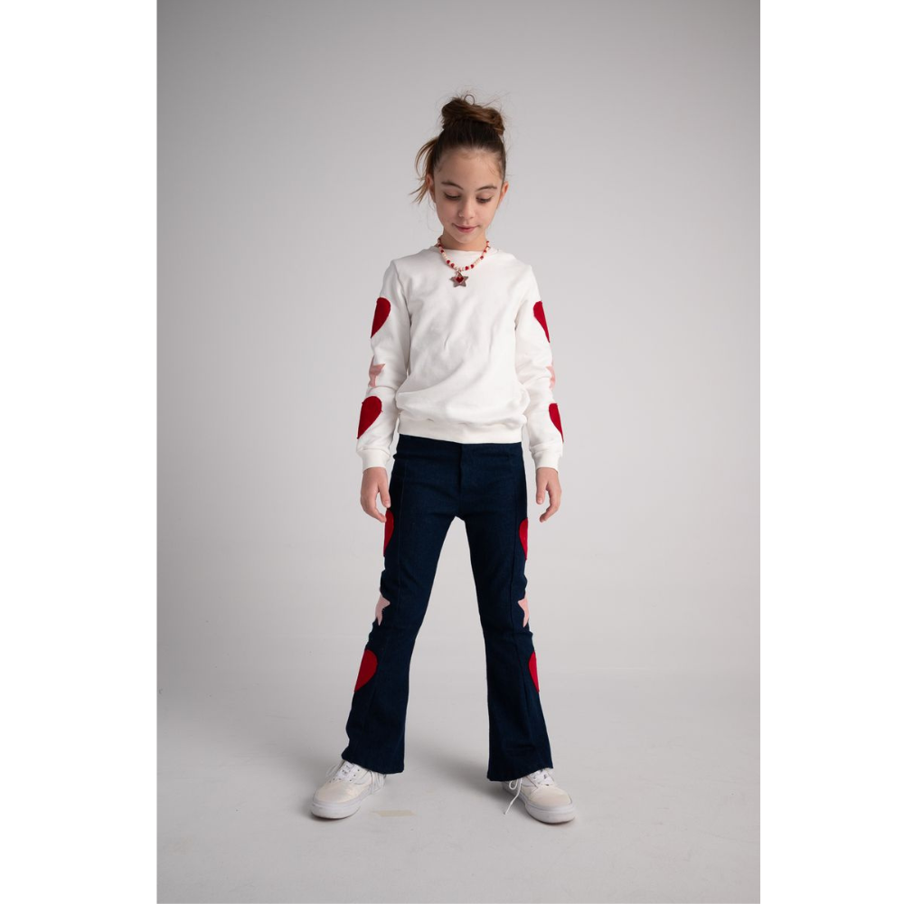 Two in a Castle - Flare Hearts Denim Pant
