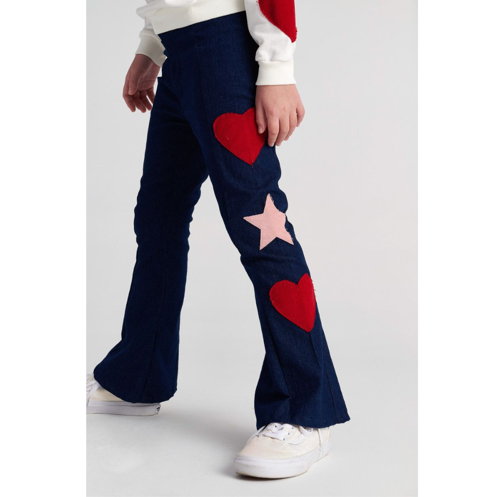Two in a Castle - Flare Hearts Denim Pant