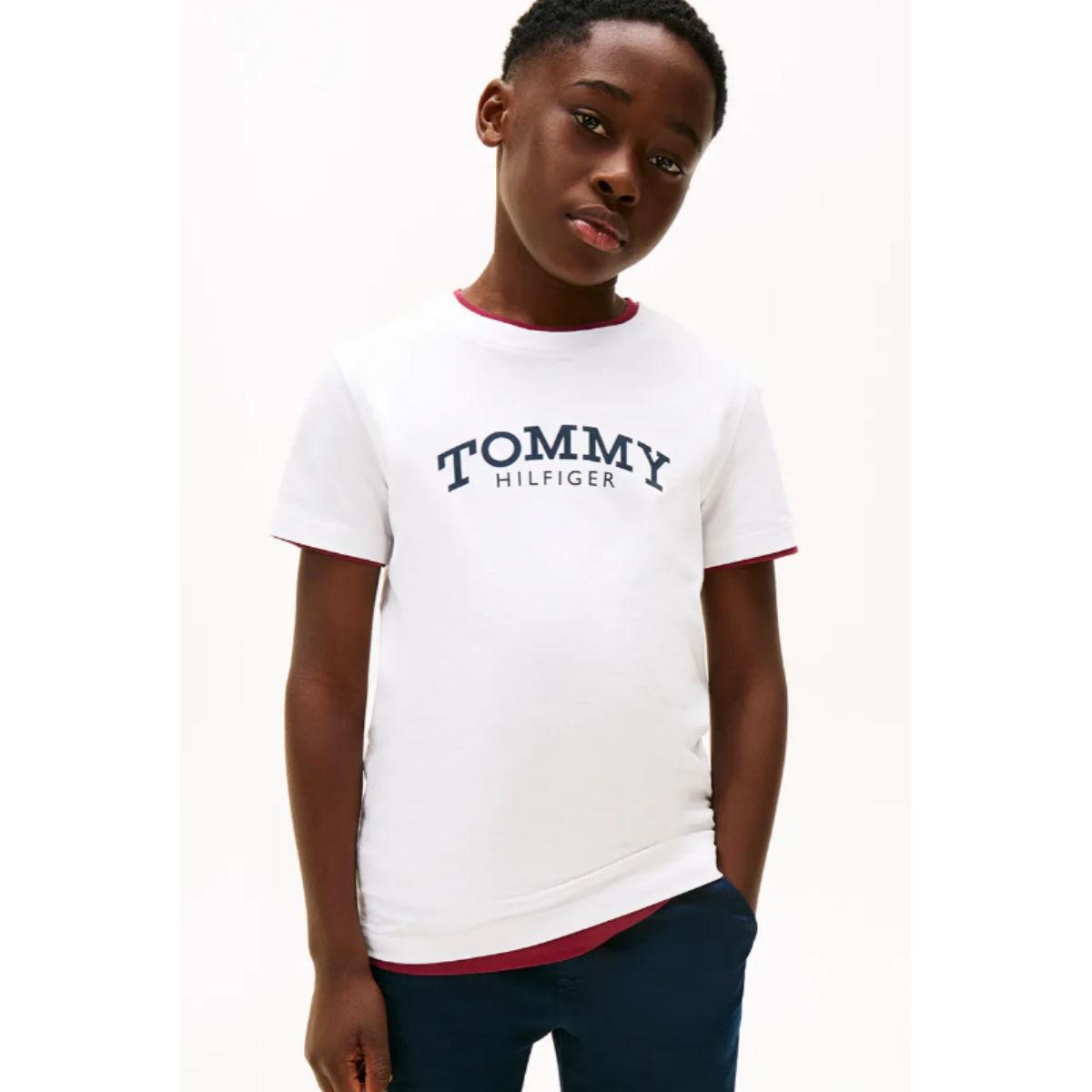 Tommy Hilfiger - White Monotype Print Graphic Top