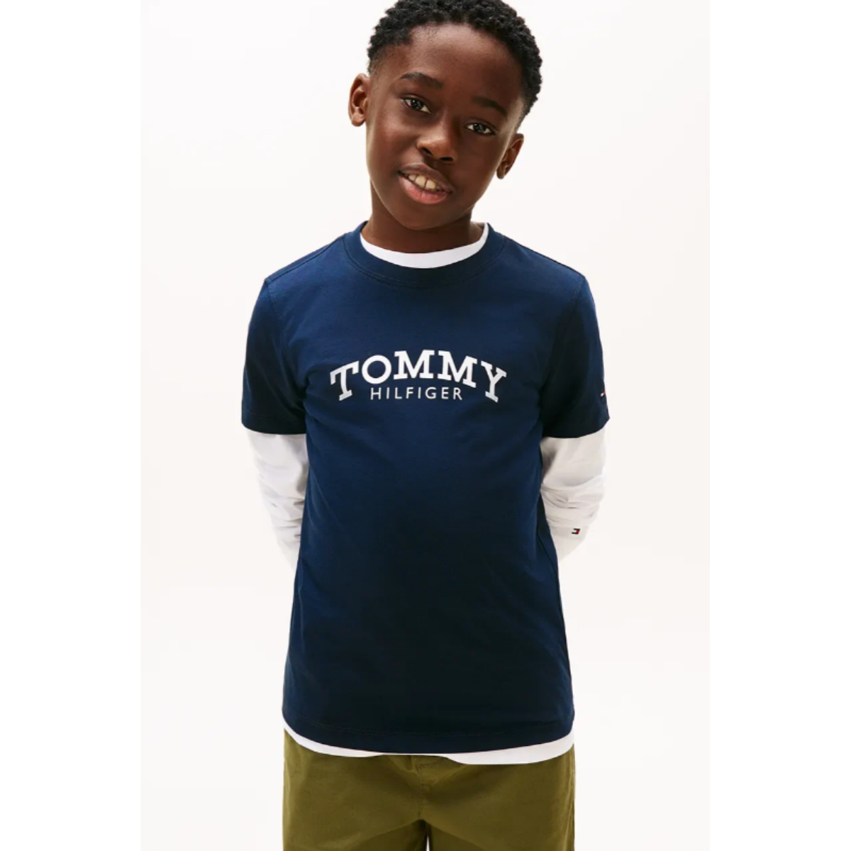 Tommy Hilfiger - Blue Navy Monotype Print Graphic Top