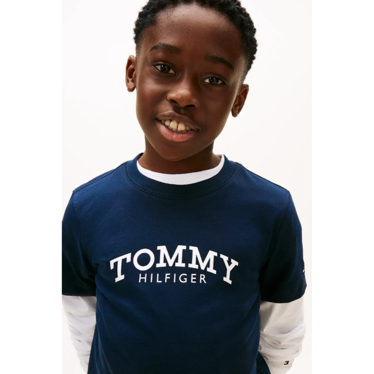 Tommy Hilfiger - Blue Navy Monotype Print Graphic Top