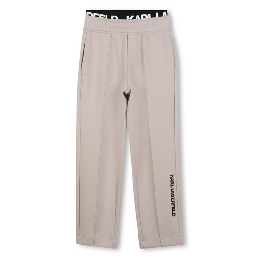 KARL LAGERFELD - Black & Beige Cotton Sweatpants