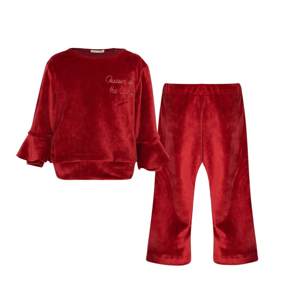 Two in a Castle - Red Velvet Tracksuit