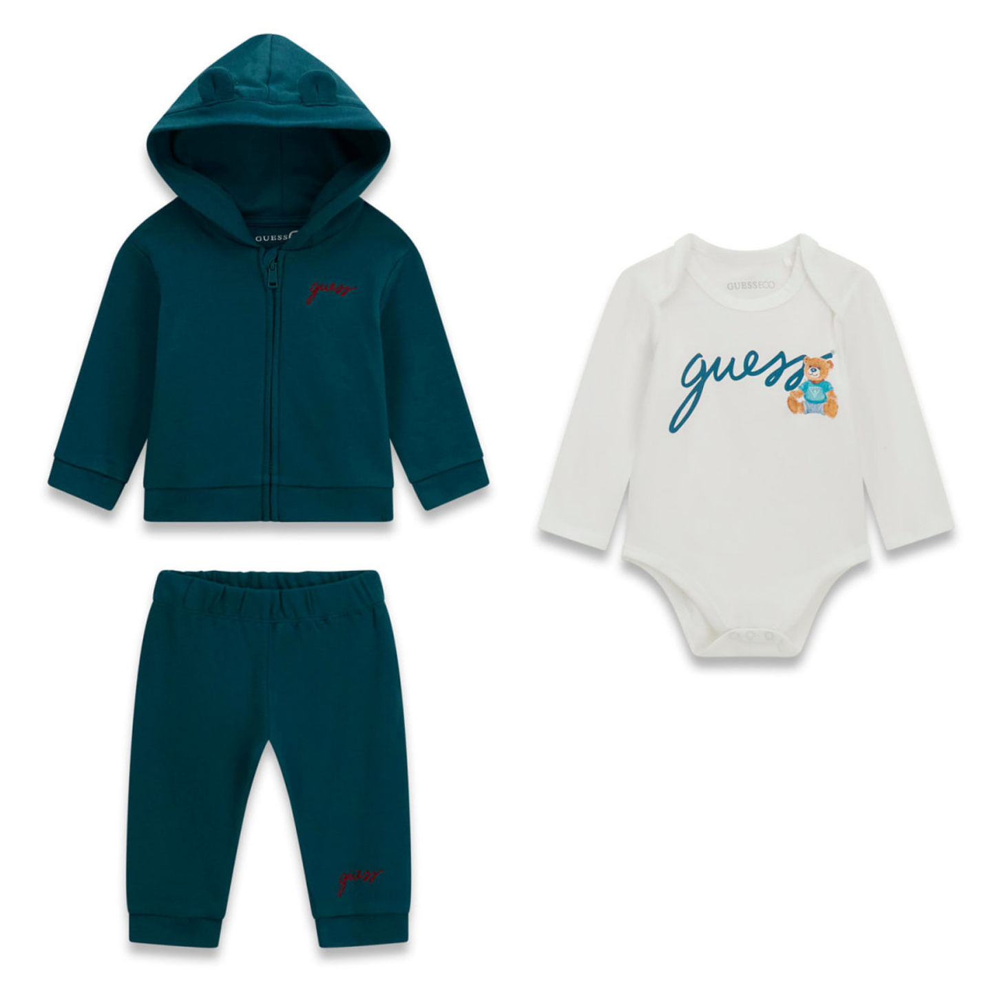 Guess - Green 3-Pieces Newborn Set
