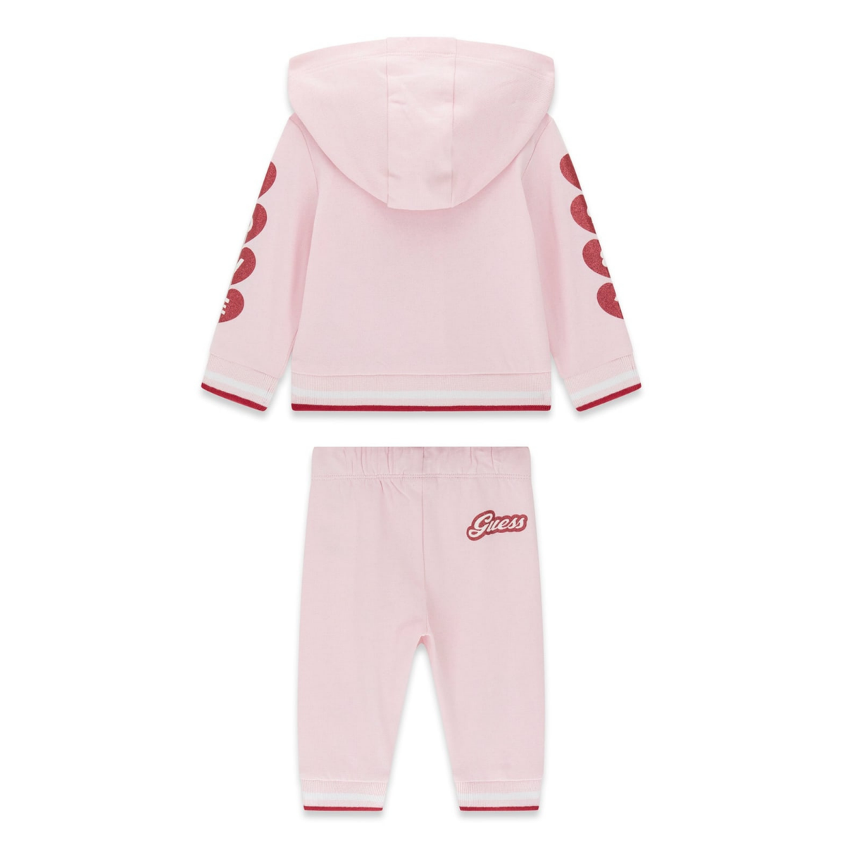 Guess - Pink Hearts Cotton Tracksuit