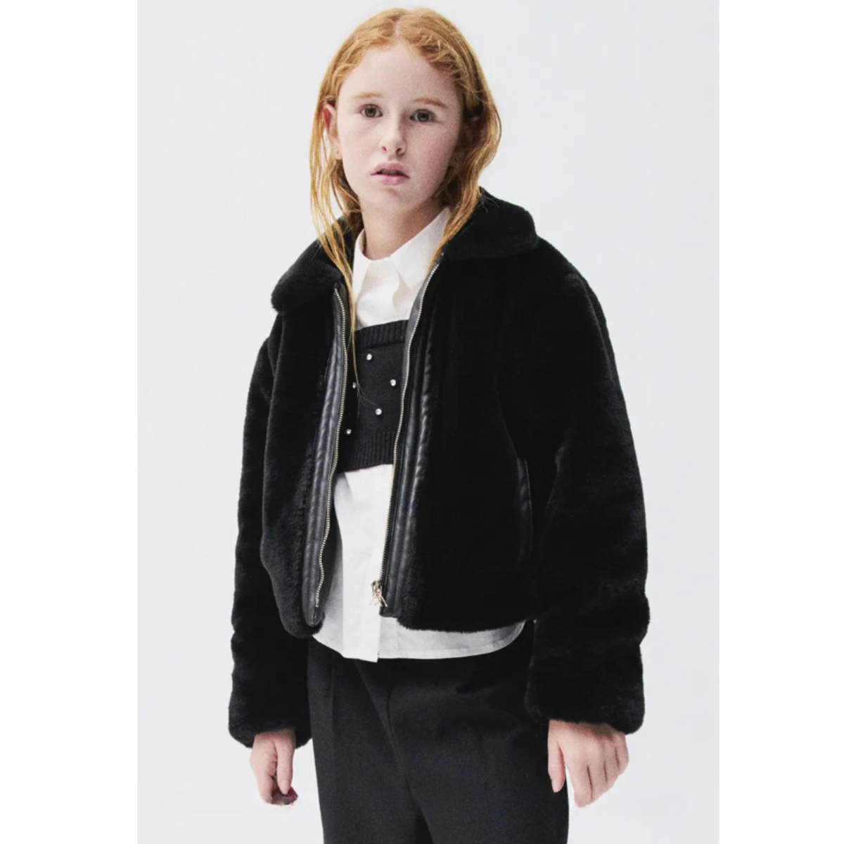 Mayoral - Short Black Fur Coat