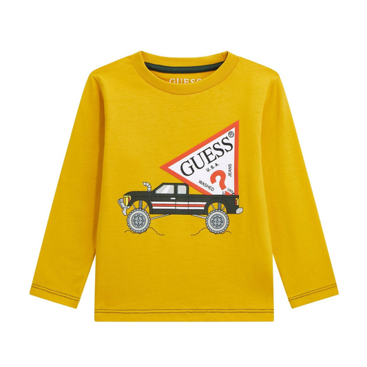 Guess - Yellow Boys Car Logo Top