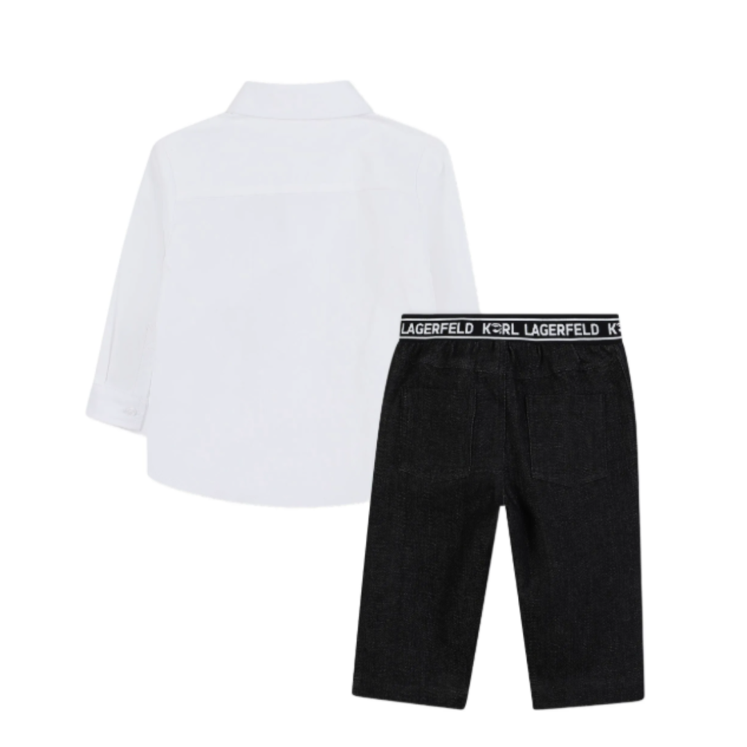 KARL LAGERFELD - White Shirt & Black Trouser Formal Set