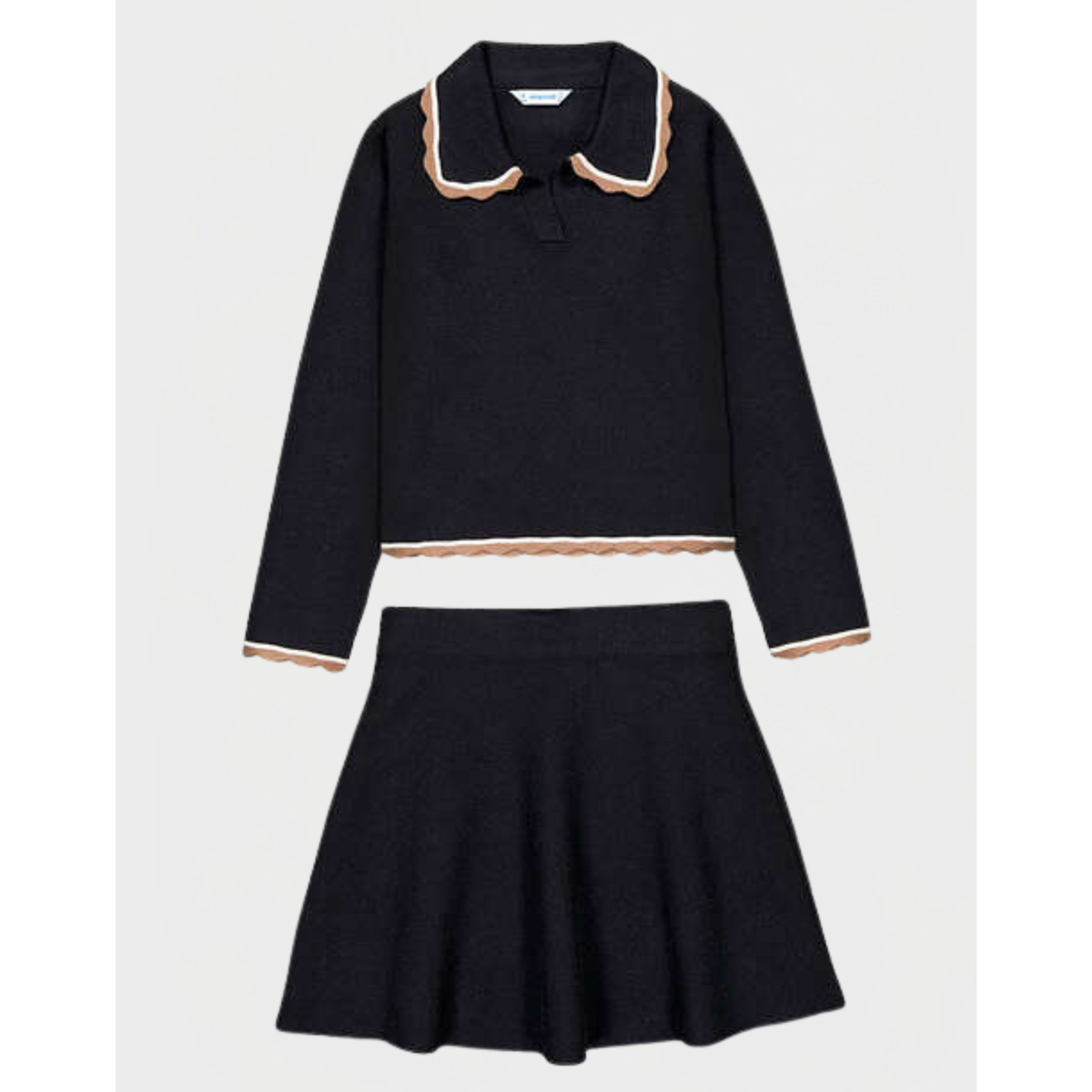 Mayoral - Knitted Black Skirt Set