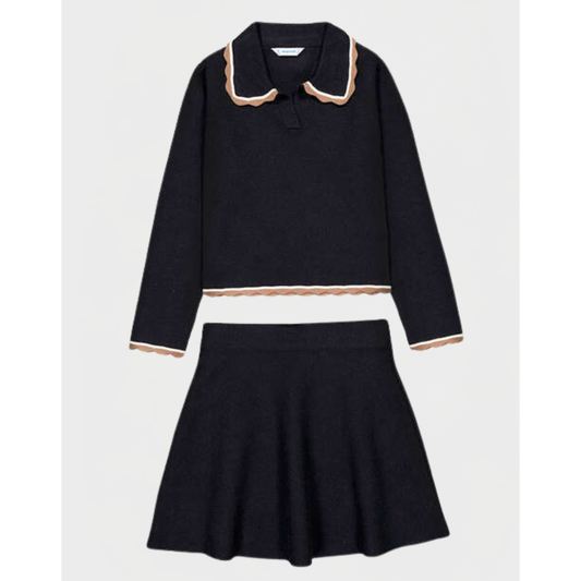 Mayoral - Knitted Black Skirt Set