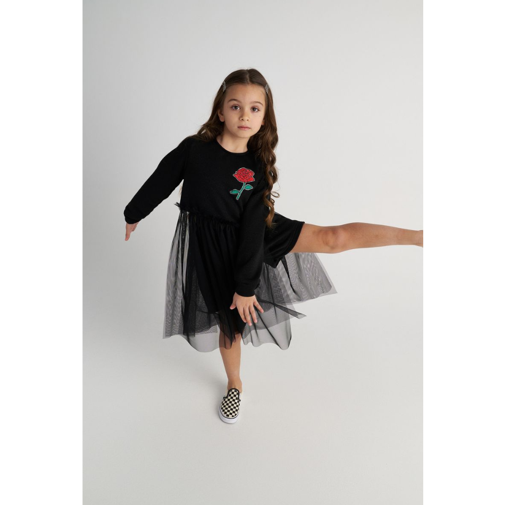 Two in a Castle - Black Dress with Rose