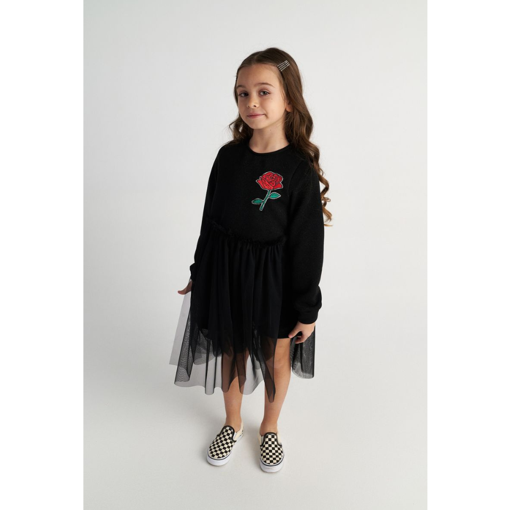 Two in a Castle - Black Dress with Rose