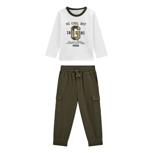Guess - Army Coloured Top with Cotton Trouser