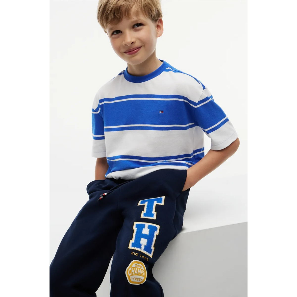 Tommy Hilfiger - Blue Cotton Big TH Trackpant