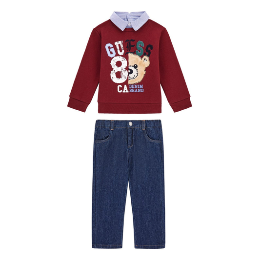 Guess - Sweatshirt with Soft Jeans Set