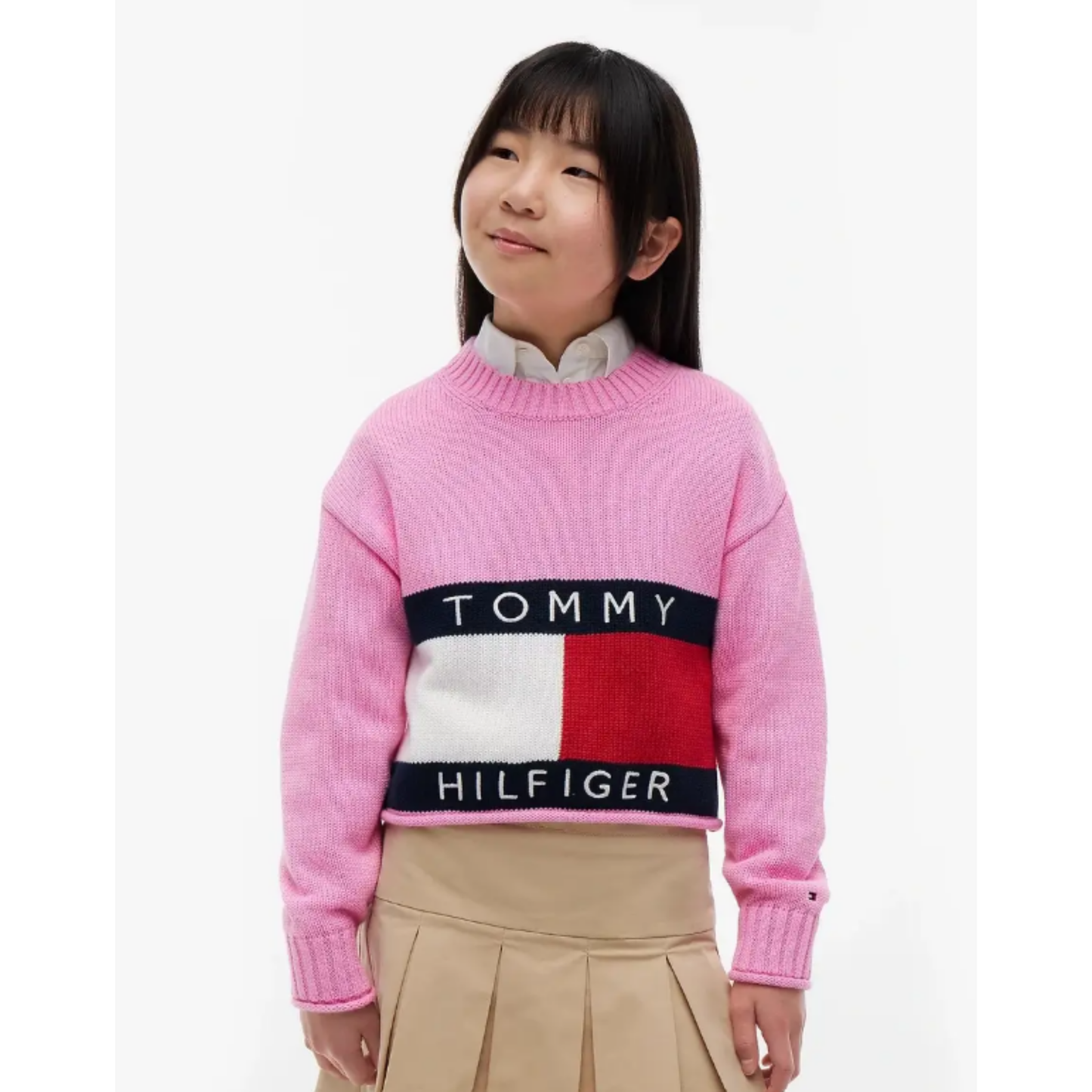 Tommy Hilfiger - Knitted Pink Flag Jumper
