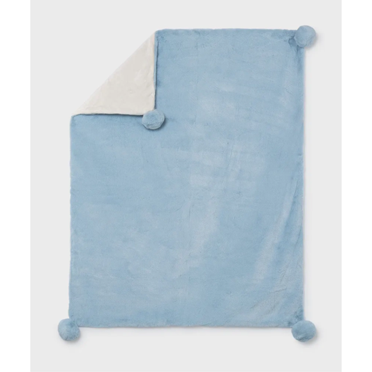 Mayoral - Blue Pom Pom Blanket