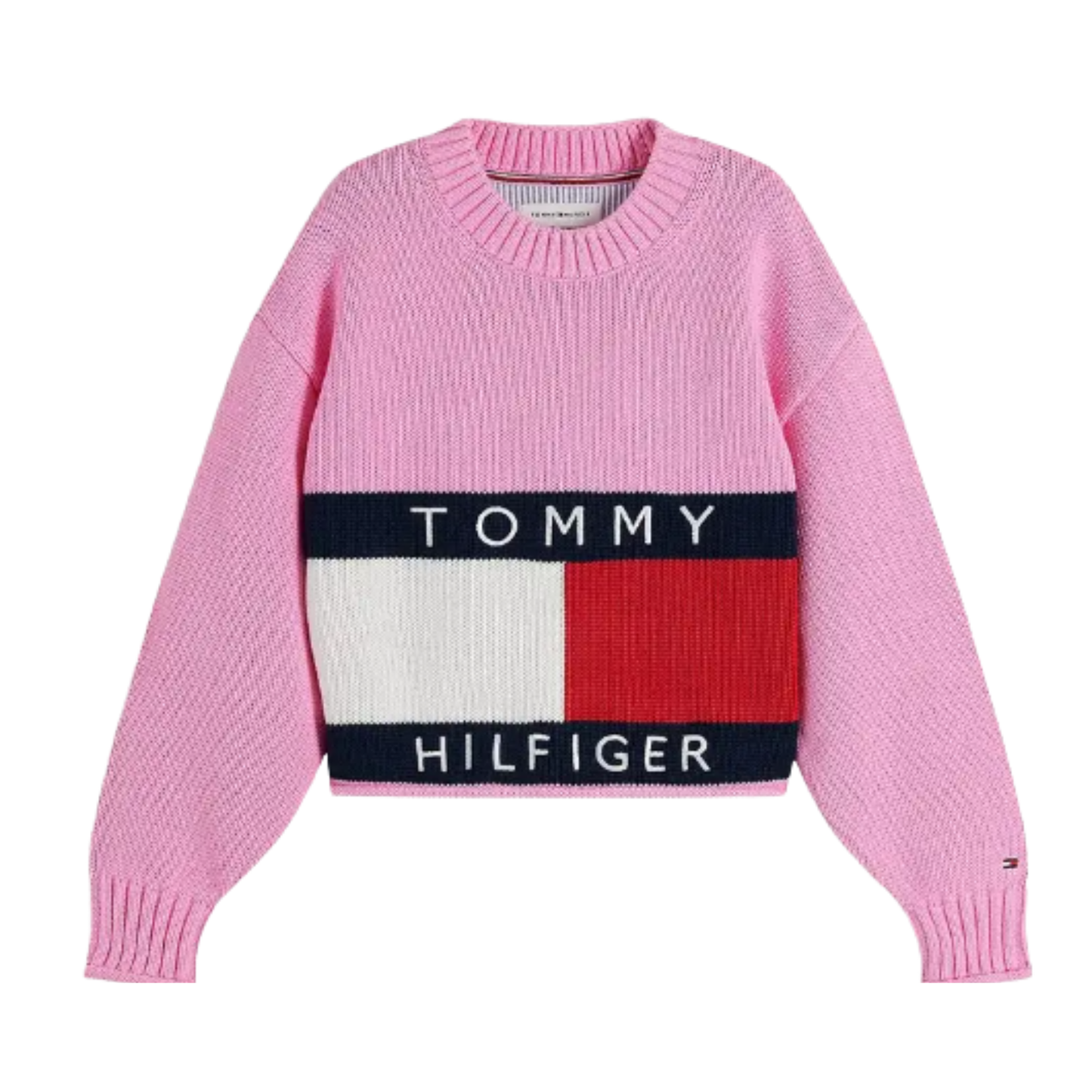 Tommy Hilfiger - Knitted Pink Flag Jumper