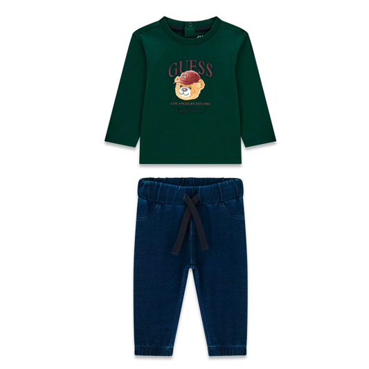 Guess - Green Bear Top with Denim