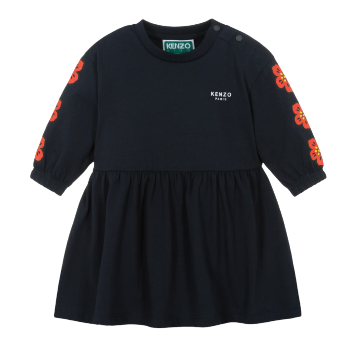 KENZO - Blue Cotton Flowery Dress