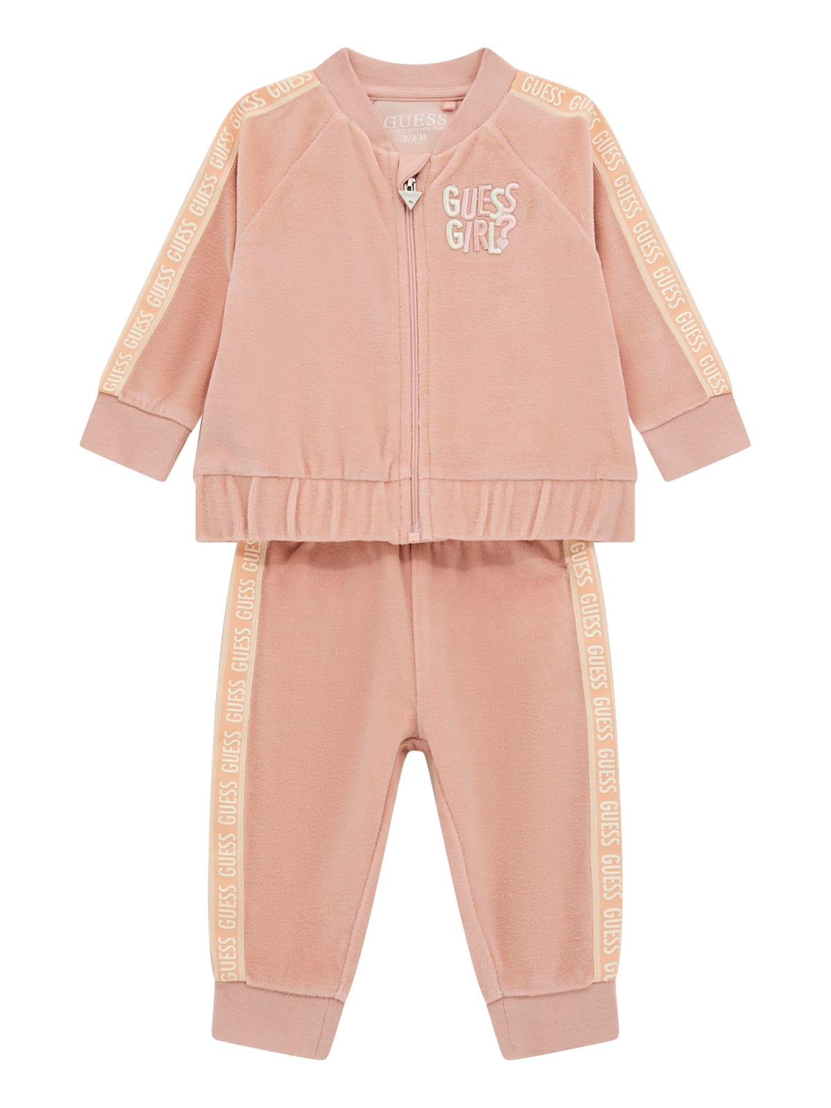 Guess - Baby Girls Velvet Pink Tracksuit