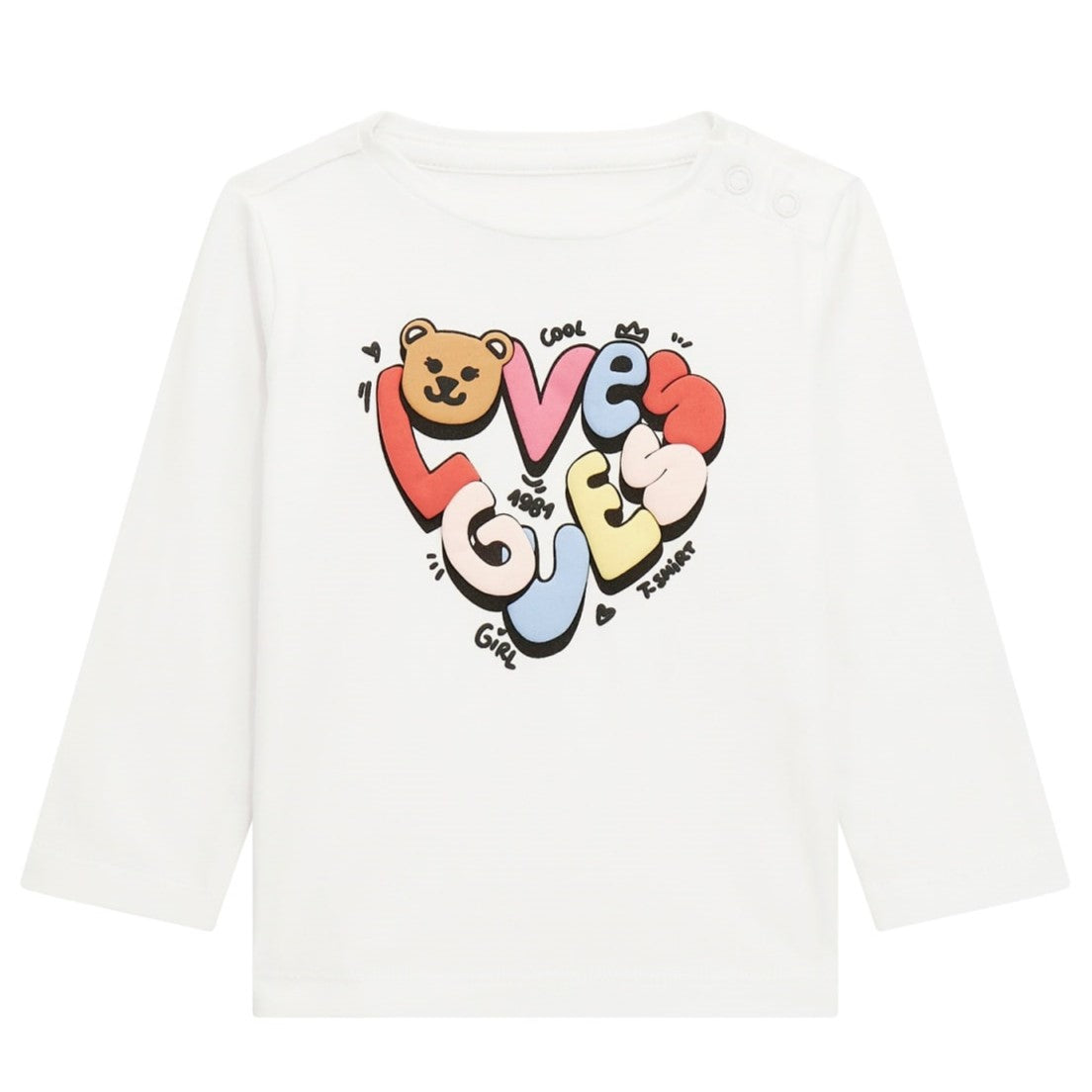 Guess - Heart Colourful White Top