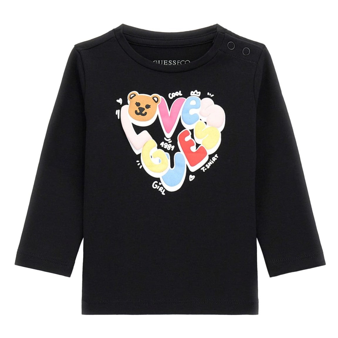 Guess - Heart Colourful Black Top