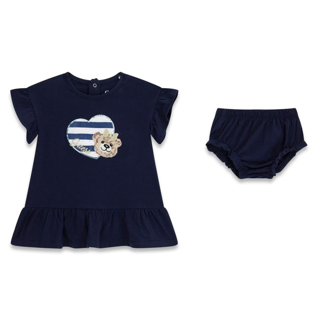 Guess - Blue Stripe Heart Bear Dress