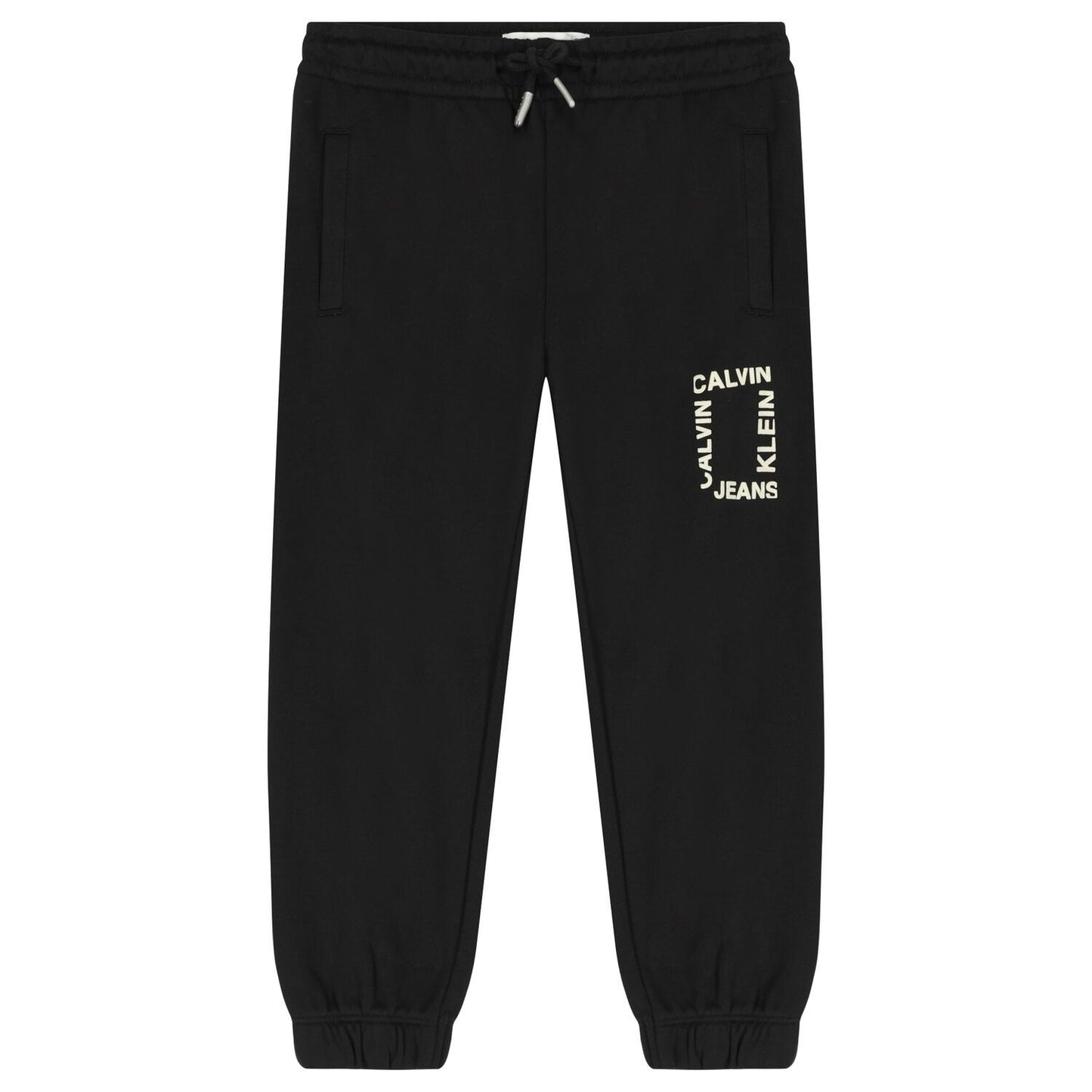 Calvin Klein - Black Rectangular Logo Cotton Trouser