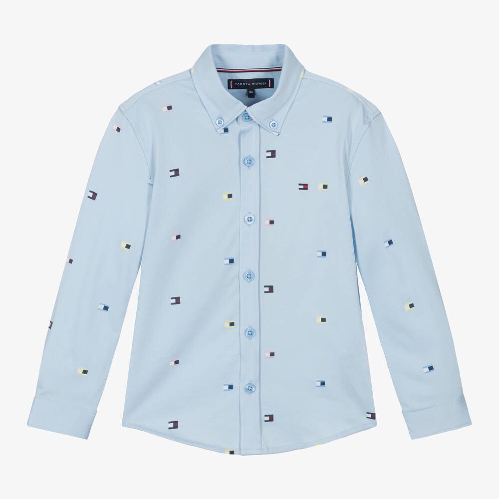 Tommy Hilfiger - Light Blue Shirt with Flags