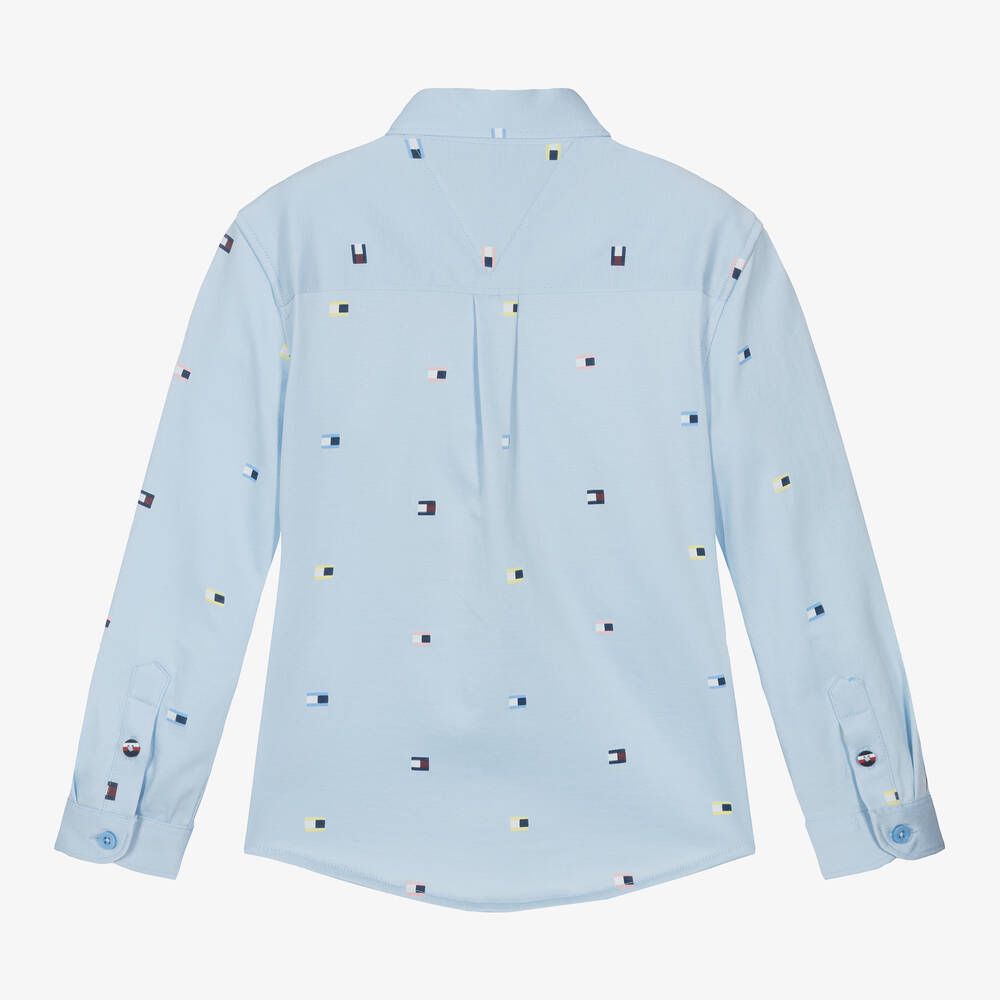 Tommy Hilfiger - Light Blue Shirt with Flags