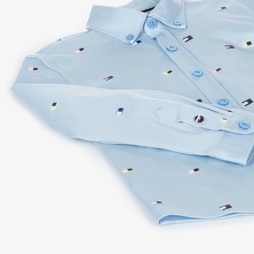 Tommy Hilfiger - Light Blue Shirt with Flags