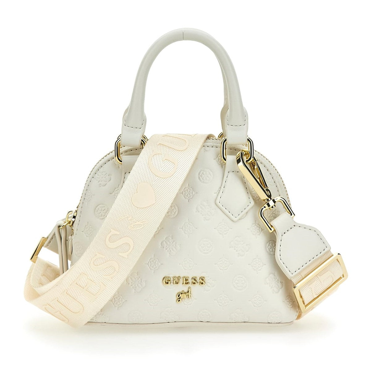 Guess - Small Cute Beige/White Logo Bag