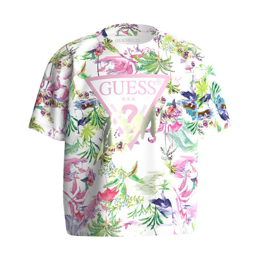 Guess - White Flowery Icon Top