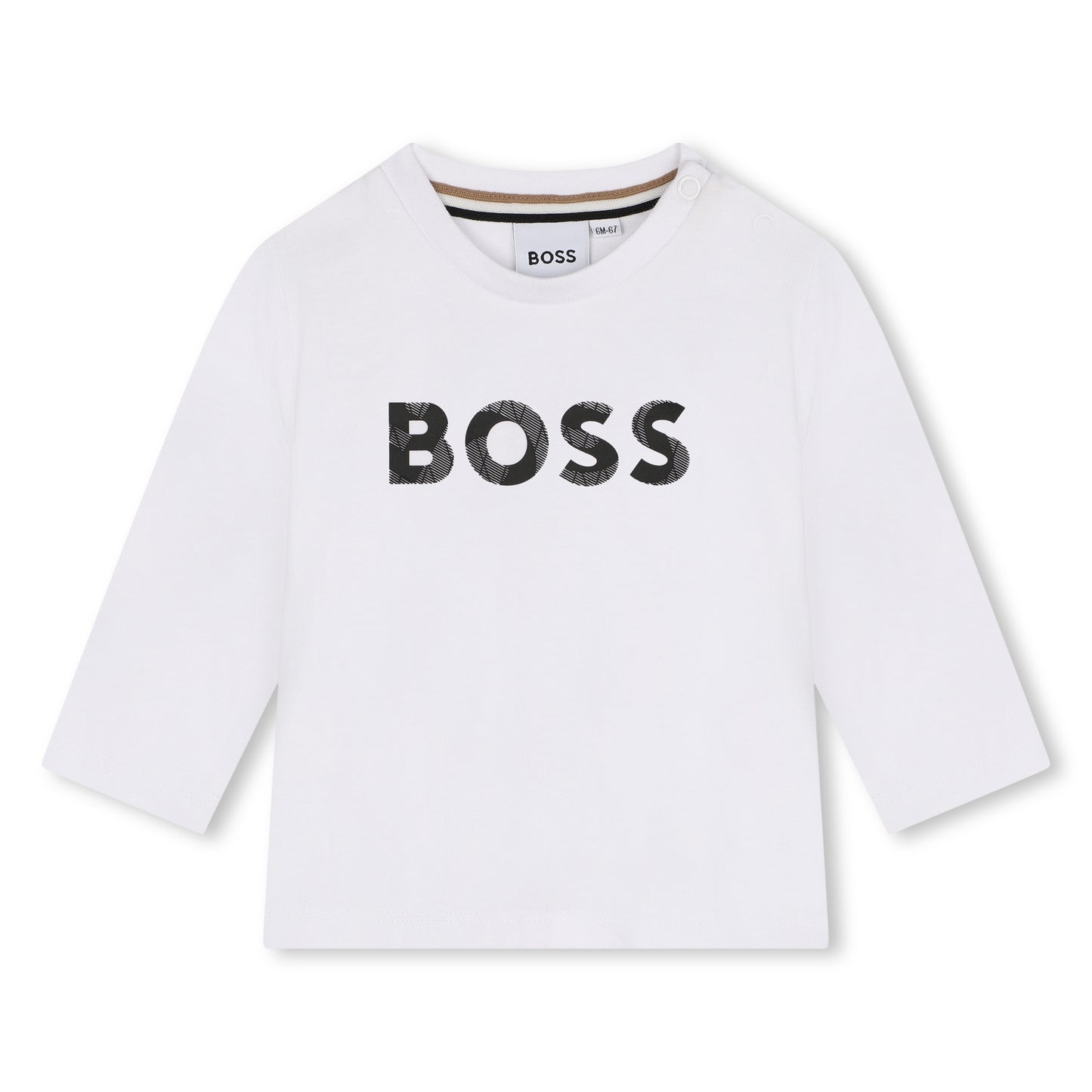 BOSS - White Logo Long Sleeve Top