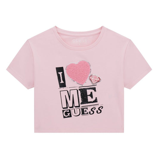 Guess - Crop Top I Love Me Pink Top