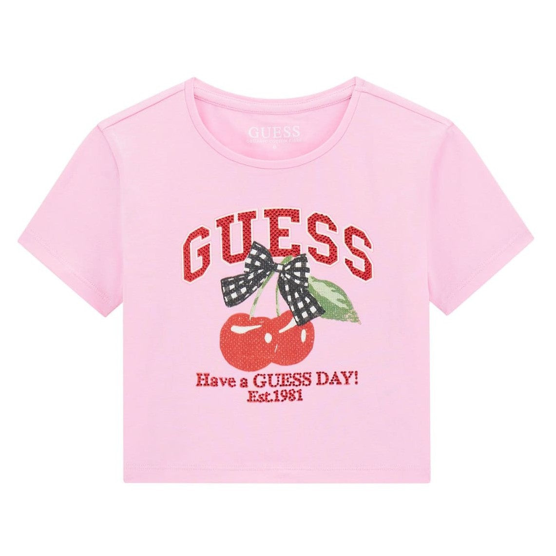 Guess - Cherry Crop Pink Top