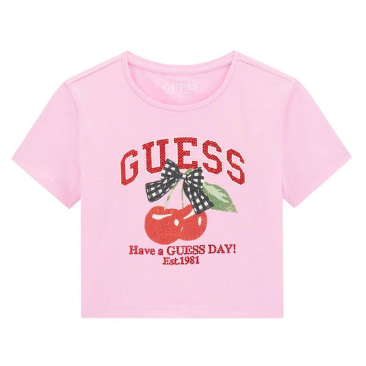 Guess - Cherry Crop Pink Top