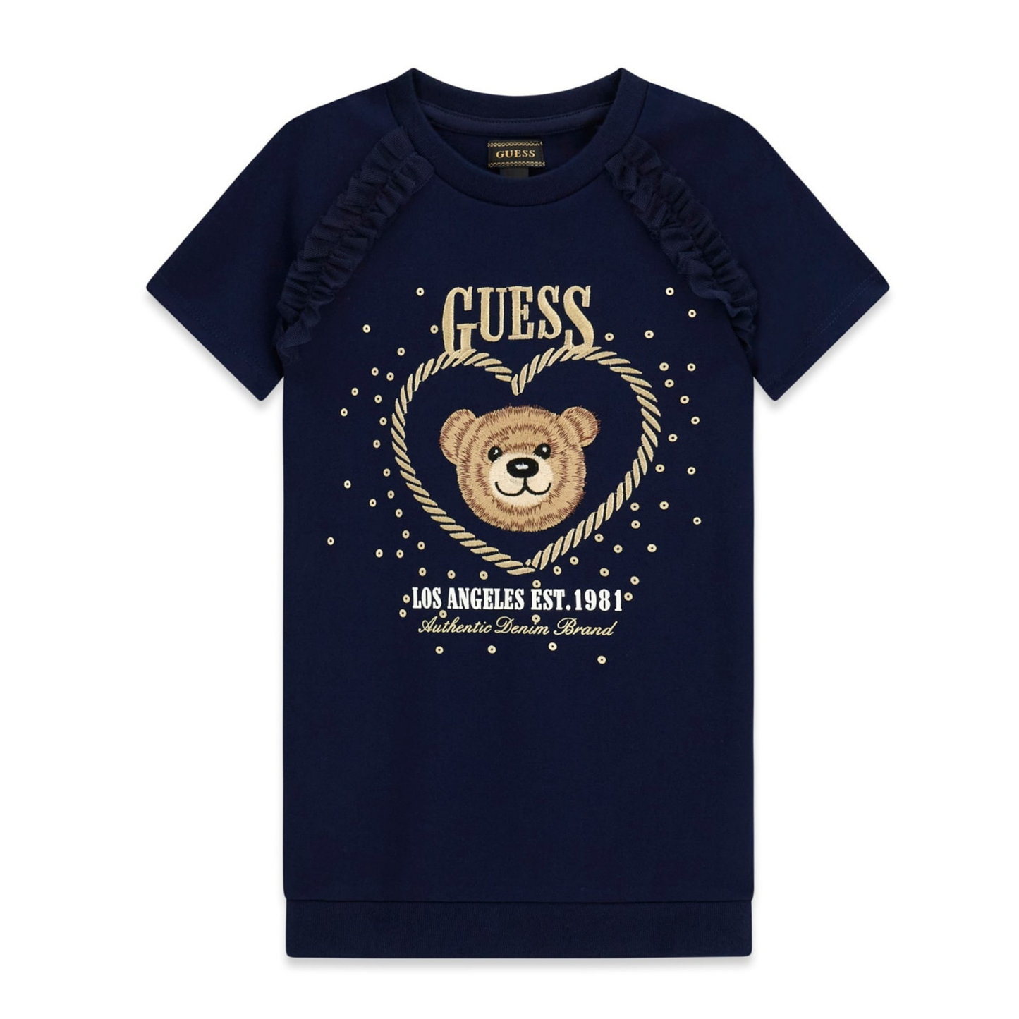 Guess - Blue Cotton Bear Dress
